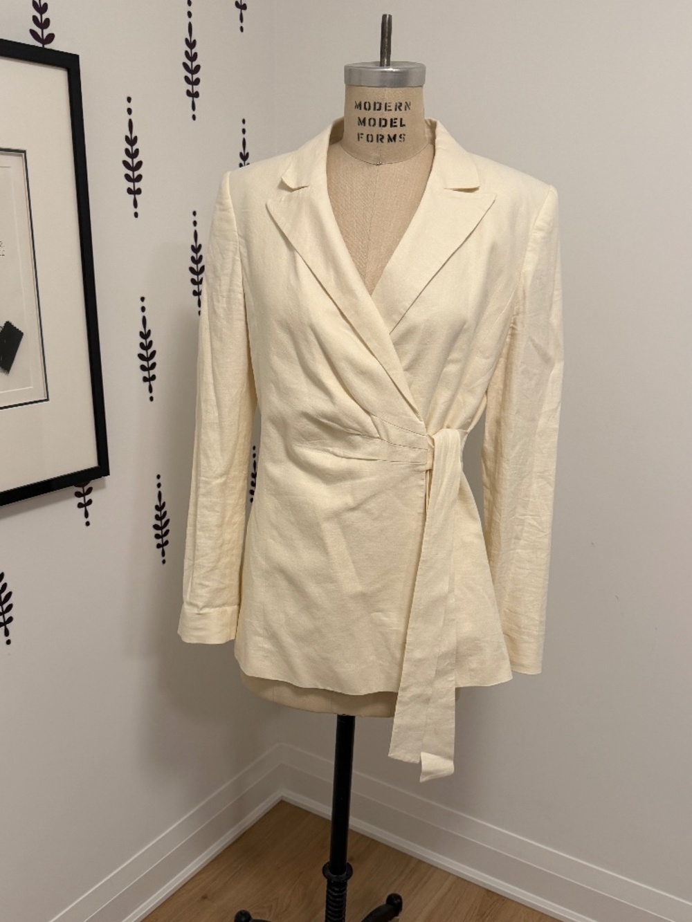 Calvin Klein Cream Wrap Blazer